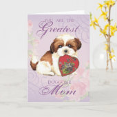 Shih Tzu Heart Mam Kaart (Gele Bloem)