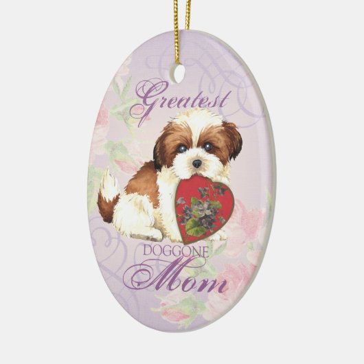 Shih Tzu Heart Mam Keramische sierenen Keramisch Ornament (Links)