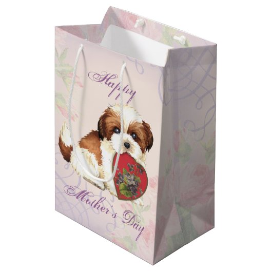 Shih Tzu Heart Mam Medium Cadeauzakje (Voorkant Gekanteld)