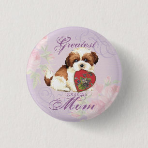Shih Tzu Heart Mam Ronde Button 3,2 Cm