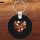 Shih Tzu Heart-shaped Cute Shih Tzu Valentines Day Sleutelhanger (Voorkant)