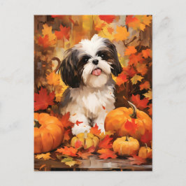 Shih Tzu Herfst Thanksgiving  Briefkaart