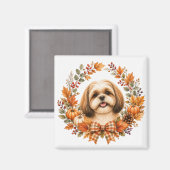 Shih Tzu-herfstkrans Magneet (Voorkant / Achterkant)