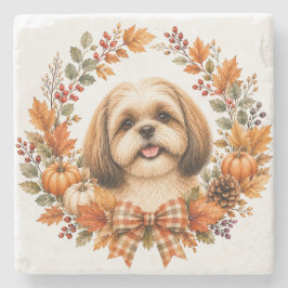 Shih Tzu Herfstkrans Onderzetter