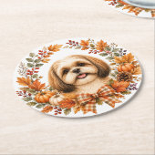 Shih Tzu Herfstkrans Onderzetter (Gebogen)