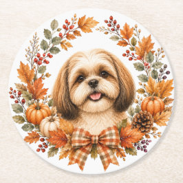 Shih Tzu Herfstkrans Onderzetter