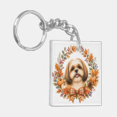 Shih Tzu-herfstkrans Sleutelhanger (Voorkant Links)