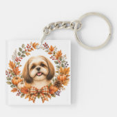 Shih Tzu-herfstkrans Sleutelhanger (Achterkant)