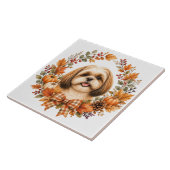 Shih Tzu Herfstkrans Tegeltje (Zijkant)