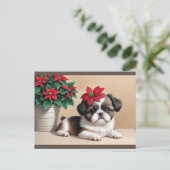 Shih Tzu Holiday Briefkaart (Staand voorkant)