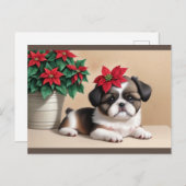 Shih Tzu Holiday Briefkaart (Voorkant / Achterkant)