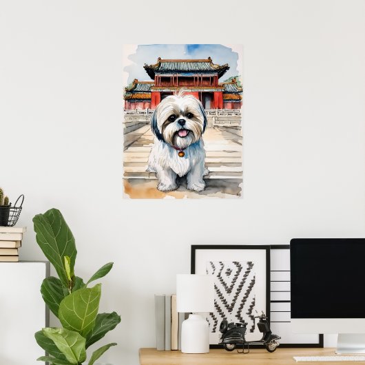 Shih Tzu - Hond Art Print (Thuiskantoor)