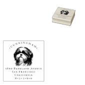 Shih Tzu Hond Familienaam en Terugkeer Adres Rubberstempel (Gestempeld)
