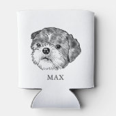 Shih Tzu Hond Gepersonaliseerde Hand Drawing Blikjeskoeler (Achterkant)
