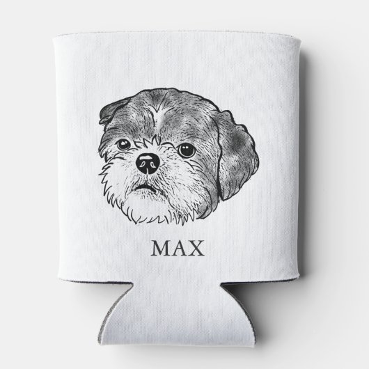 Shih Tzu Hond Gepersonaliseerde Hand Drawing Blikjeskoeler (Achterkant)