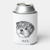 Shih Tzu Hond Gepersonaliseerde Hand Drawing Blikjeskoeler (Blikje Achterkant)