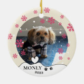 Shih Tzu Hond Gepersonaliseerde Hand Drawing Keramisch Ornament (Achterkant)