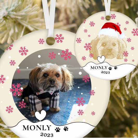 Shih Tzu Hond Gepersonaliseerde Hand Drawing Keramisch Ornament