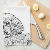 Shih Tzu Hond Gepersonaliseerde Hand Drawing Theedoek (Quarter Fold)