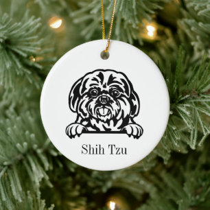 Shih Tzu hond Gepersonaliseerde huisdier Ornament, Keramisch Ornament