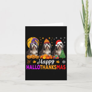 Shih Tzu Hond Halloween Kerst Hallothanksmas 1 Kaart
