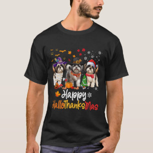 Shih Tzu Hond Halloween Kerstfeest Happy HalloThan T-shirt