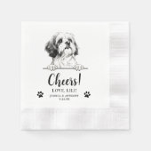 Shih Tzu Hond Hand Tekening Gepersonaliseerde Proo Servet (Voorkant)