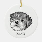 Shih Tzu Hond Handtekening Gepersonaliseerd Keramisch Ornament (Voorkant)