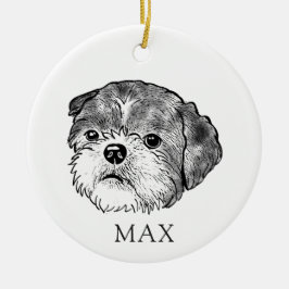 Shih Tzu Hond Handtekening Gepersonaliseerd Keramisch Ornament