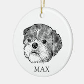 Shih Tzu Hond Handtekening Gepersonaliseerd Keramisch Ornament (Links)