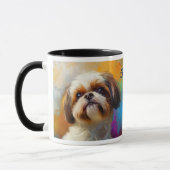 Shih Tzu hond impressionistische verf Mok (Links)