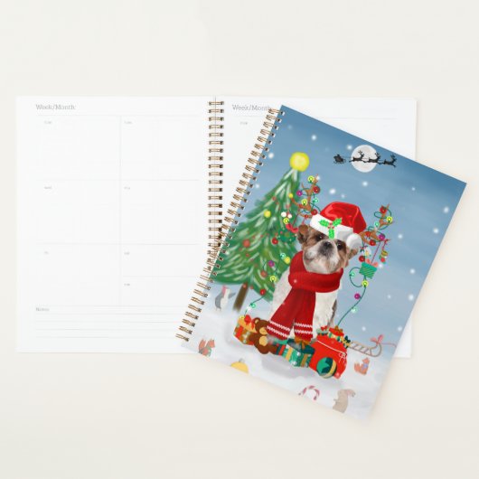 Shih Tzu-hond in Sneeuw Kerstmis Planner (Display)
