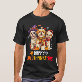Shih tzu hond kerst gelukkig hallothankmas t-shirt