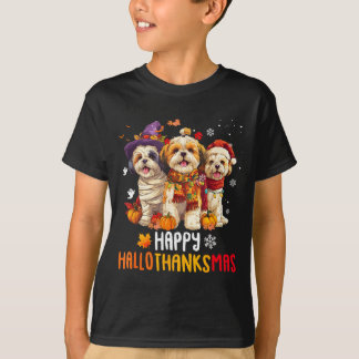 Shih tzu hond kerst gelukkig hallothankmas t-shirt