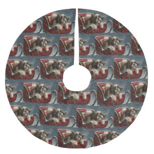 Shih Tzu hond Kerst viering Kerstboom Rok