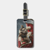 Shih Tzu Hond Kerstfeest Bagagelabel (Voorkant verticaal)