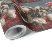 Shih Tzu Hond Kerstfeest Cadeaupapier (Rol Hoek)