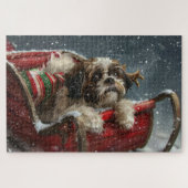 Shih Tzu Hond Kerstfeest Legpuzzel (Horizontaal)