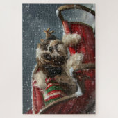 Shih Tzu Hond Kerstfeest Legpuzzel (Verticaal)