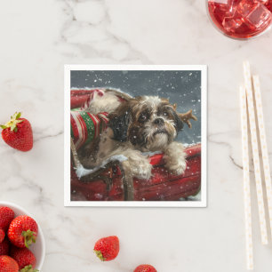Shih Tzu Hond Kerstfeest Servet