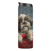 Shih Tzu Hond Kerstfeest Thermosbeker (Geroteerd rechts)