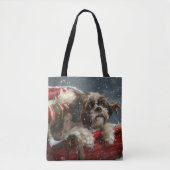 Shih Tzu Hond Kerstfeest Tote Bag (Voorkant)