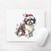 Shih Tzu Hond Kerstlichtjes Xmas Mooie Muismat (Met muis)