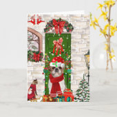 Shih Tzu Hond Kerstmis  Kaart (Gele Bloem)