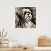 Shih Tzu Hond Kunst Poster (Keuken)