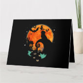 Shih Tzu Hond Maan Griezige Pompoen Halloween Kost Kaart (Voorkant)