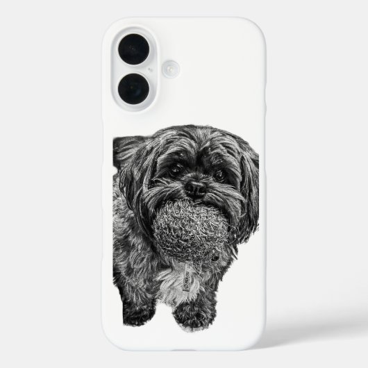 Shih Tzu-hond met bal | Kunst telefoonhoes Case-Mate iPhone Case (Achterkant)