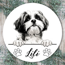 Shih Tzu-hond met de hand getekend gepersonaliseer