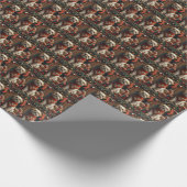 Shih Tzu hond met kerstcadeaus open haard Cadeaupapier (Hoek)