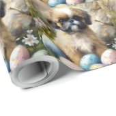 Shih Tzu Hond met Paaseieren Vakantie Cadeaupapier (Rol Hoek)